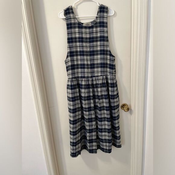 Dresses & Skirts - Vintage Forenza Blue Plaid “Sportswear” Pinafore dress from the 90’s. Sz L